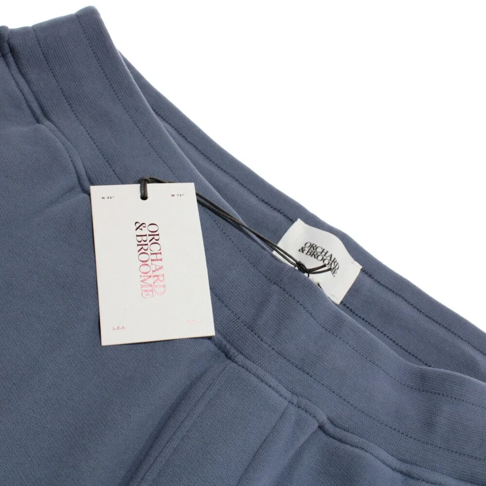 Orchard & Broome NWT Jogger Sweatpants Size L Clinton in Denim Blue Cotton